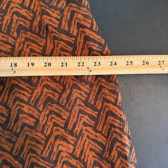 Garnet Hill Rust Colored Chevron Print Linen Pants, Wide Leg, Mid Rise, Size 12 - Picture 8 of 9